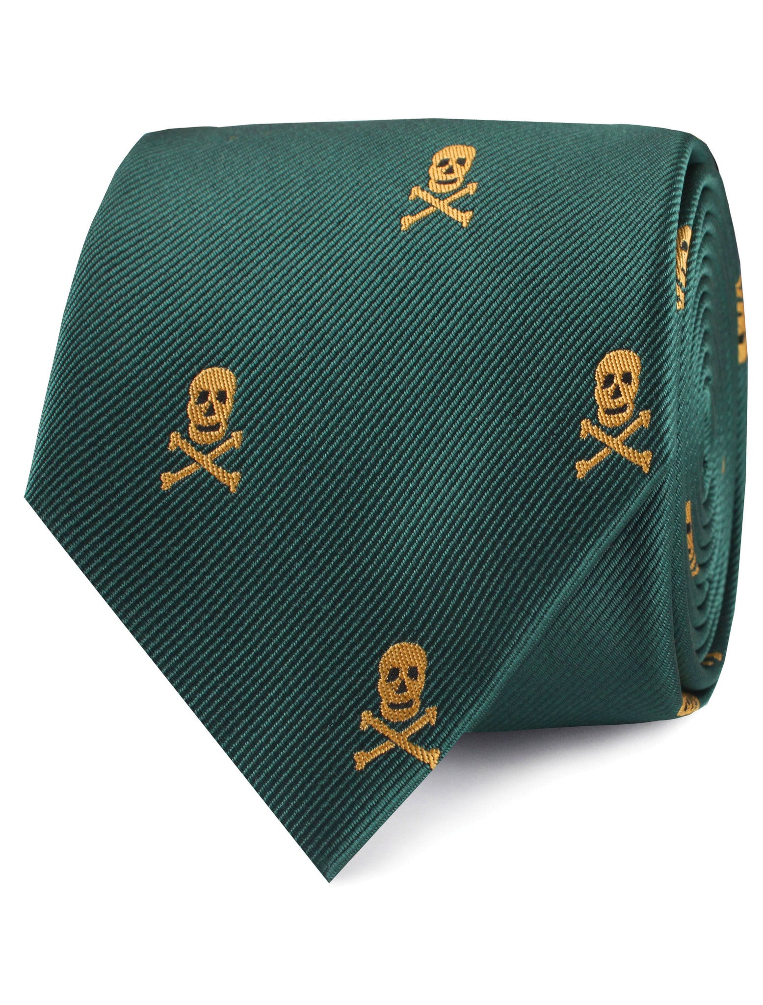 Skull & Crossbones Green Tie