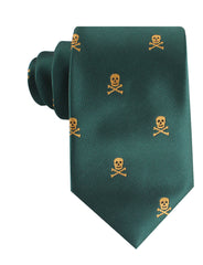 Skull & Crossbones Green Tie