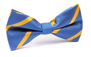 Sky Blue Bow Tie with Yellow Stripe