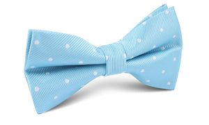 Sky Blue with White Polka Dots Bow Tie