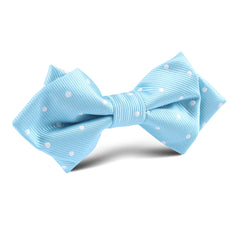 Sky Blue with White Polka Dots Diamond Bow Tie