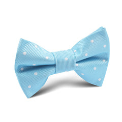 Sky Blue with White Polka Dots Kids Bow Tie