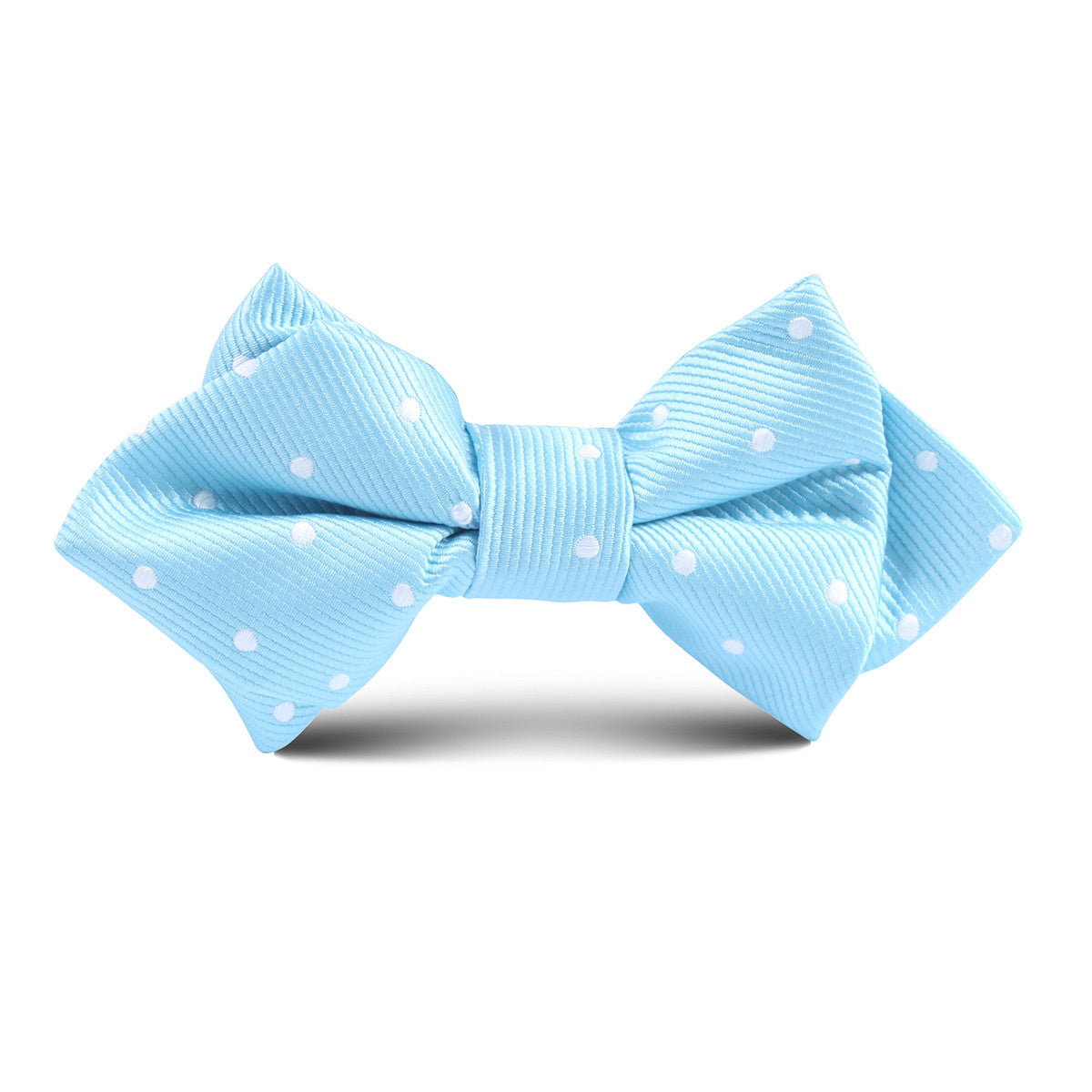 Sky Blue with White Polka Dots Kids Diamond Bow Tie