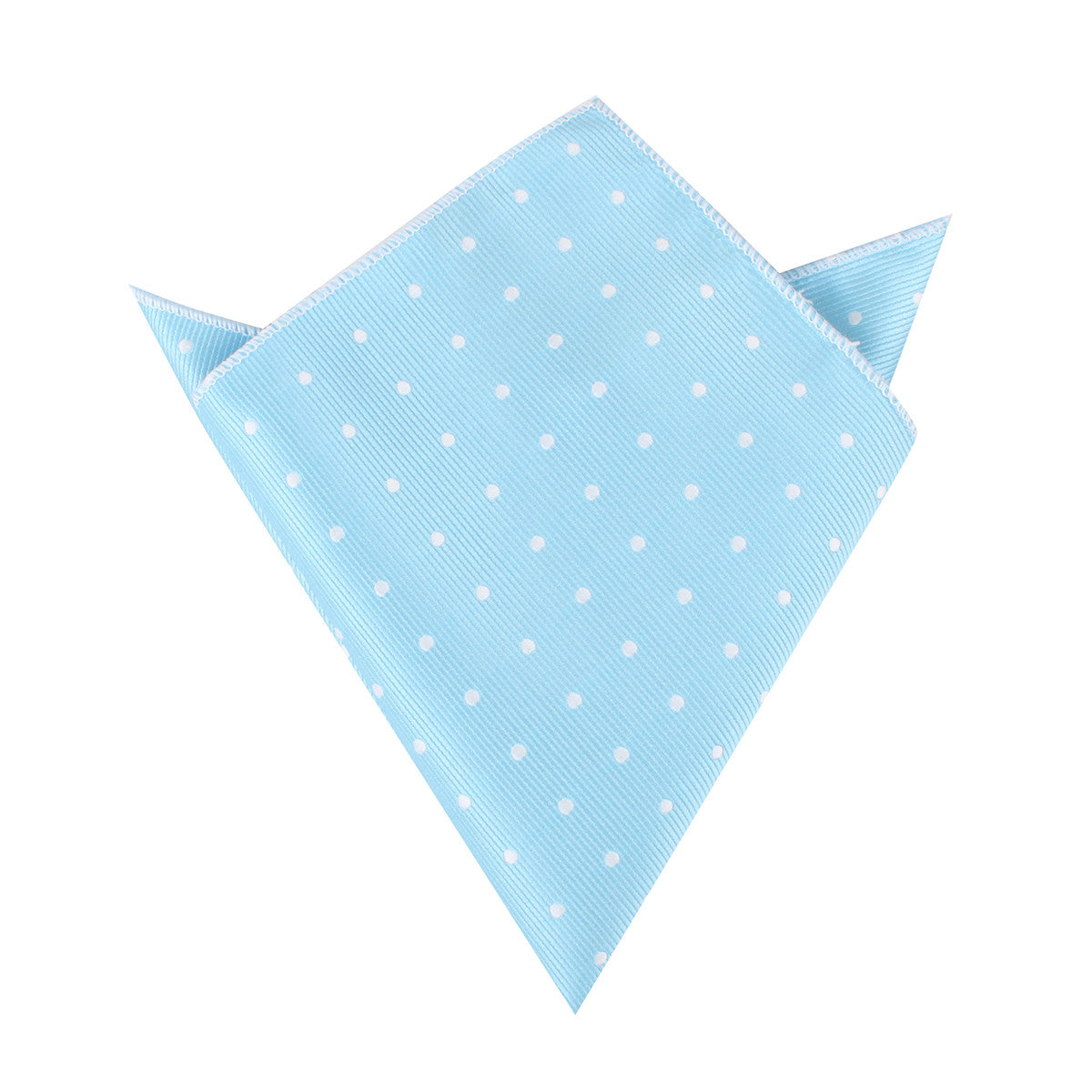 Sky Blue with White Polka Dots Pocket Square