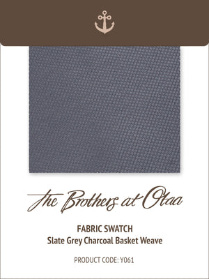 Fabric Swatch (Y061) - Slate Grey Charcoal Basket Weave