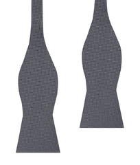 Slate Grey Charcoal Basket Weave Self Bow Tie