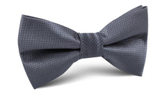 Slate Grey Charcoal Basket Weave Bow Tie