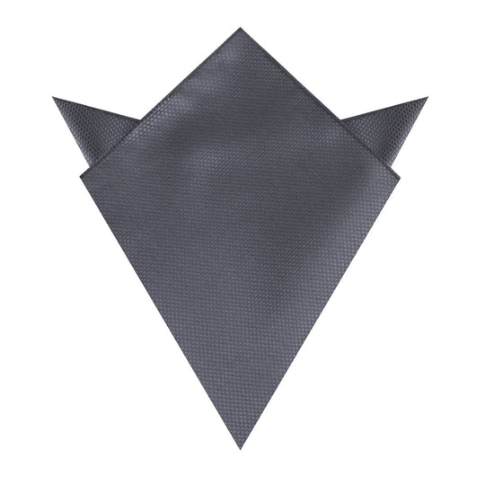 Slate Grey Charcoal Basket Weave Pocket Square