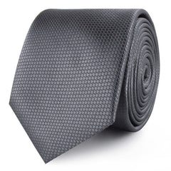 Slate Grey Charcoal Basket Weave Skinny Ties