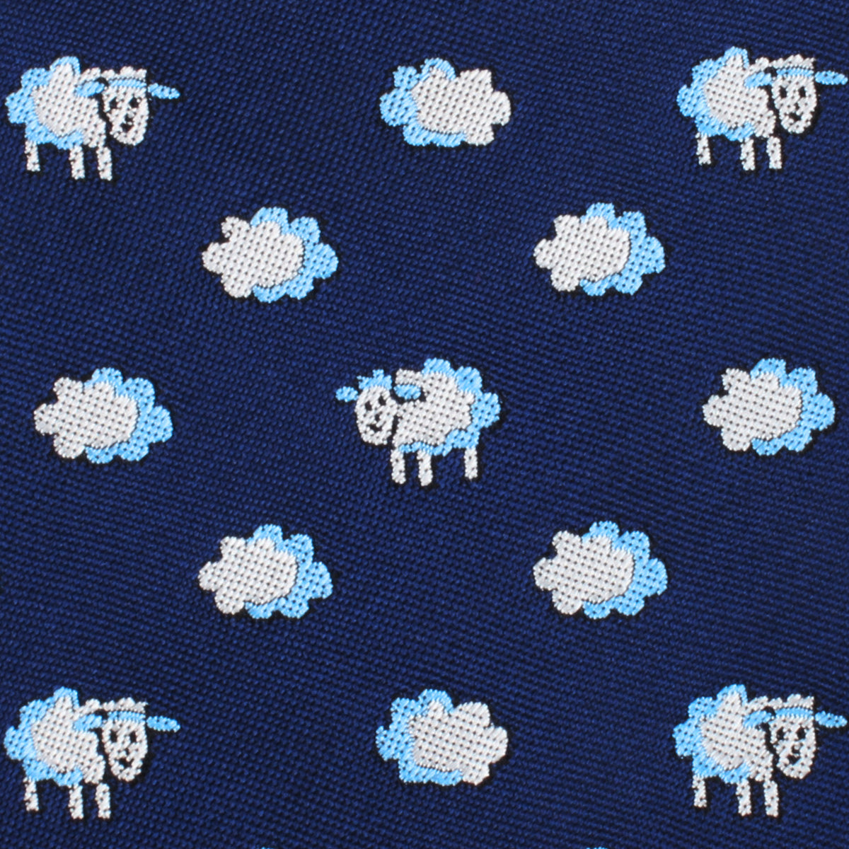Sleepy Sheep Blue Bow Tie Fabric