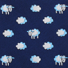 Sleepy Sheep Blue Bow Tie Fabric