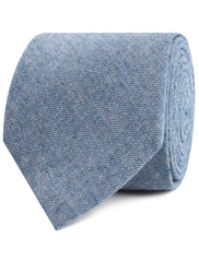 Smoke Blue Slub Linen Necktie