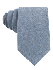 Smoke Blue Slub Linen Tie