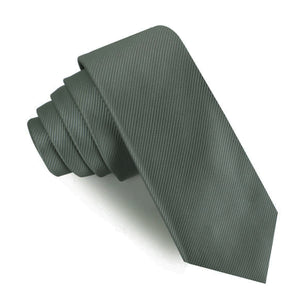 Soft Charcoal Crisp Twill Skinny Tie
