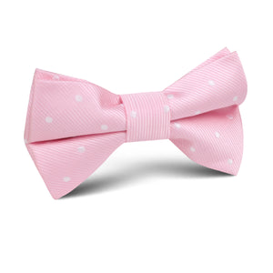 Soft Pink Polka Dots Kids Bow Tie