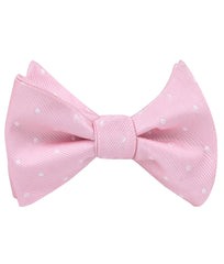 Soft Pink Polka Dots Self Tie Bow Tie