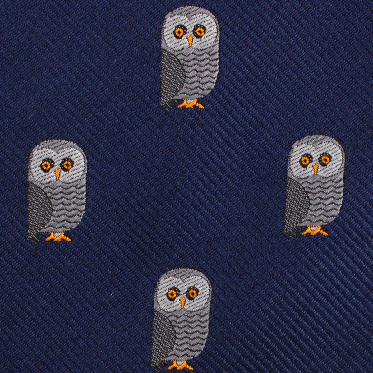 Southern Grey Owl Fabric Mens Diamond Bowtie