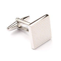 Sqaure Small Studded Silver Cufflinks Middle OTAA