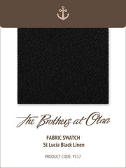 St Lucia Black Linen Y317 Fabric Swatch