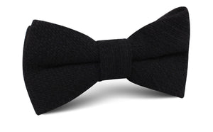 St Lucia Black Linen Bow Tie