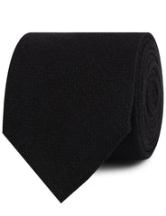 St Lucia Black Linen Neckties