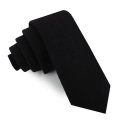 St Lucia Black Linen Skinny Tie