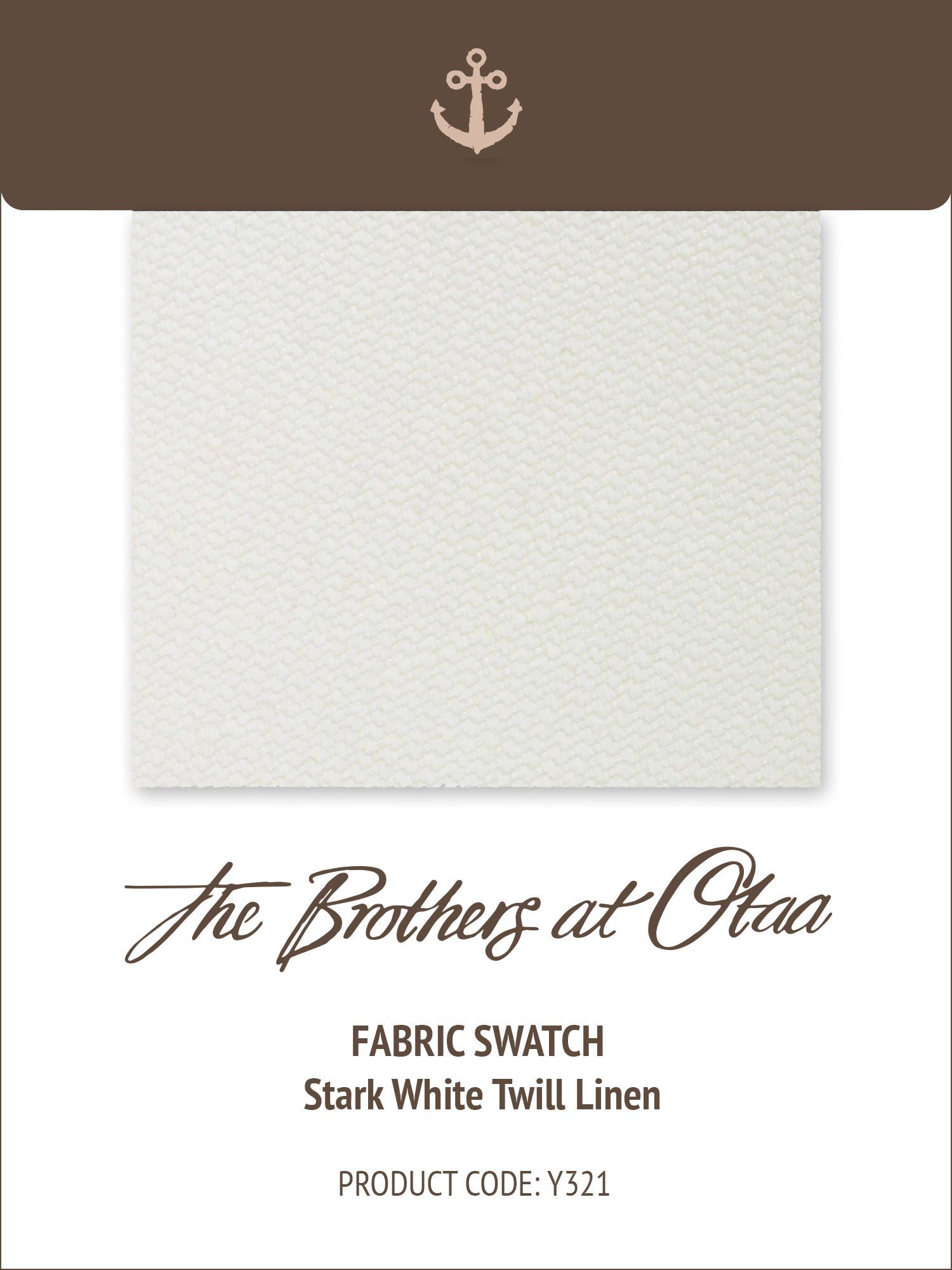Stark White Twill Linen Y321 Fabric Swatch