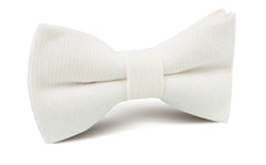 Stark White Twill Linen Bow Tie
