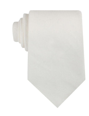Stark White Twill Linen Necktie
