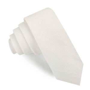 Stark White Twill Linen Skinny Tie