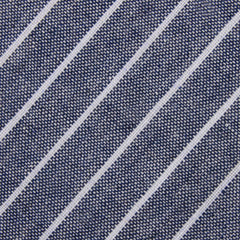 Starry Night Blue Pinstripe Linen Fabric Skinny Tie