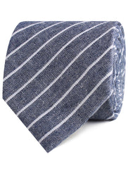 Starry Night Blue Pinstripe Linen Necktie