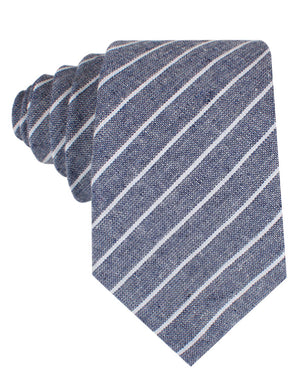 Starry Night Blue Pinstripe Linen Tie