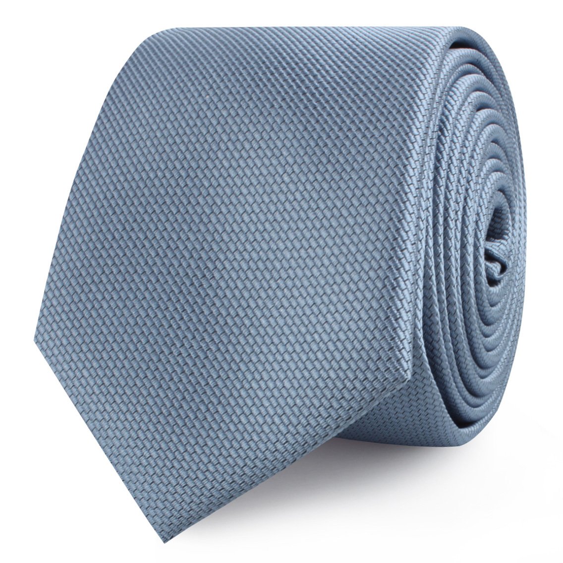 Steel Blue Weave Skinny Ties