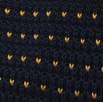 McQueen Navy Blue Knitted Tie Fabric