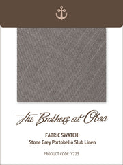 Stone Grey Portobello Slub Linen Y223 Fabric Swatch