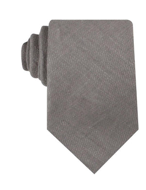 Stone Grey Portobello Slub Linen Necktie