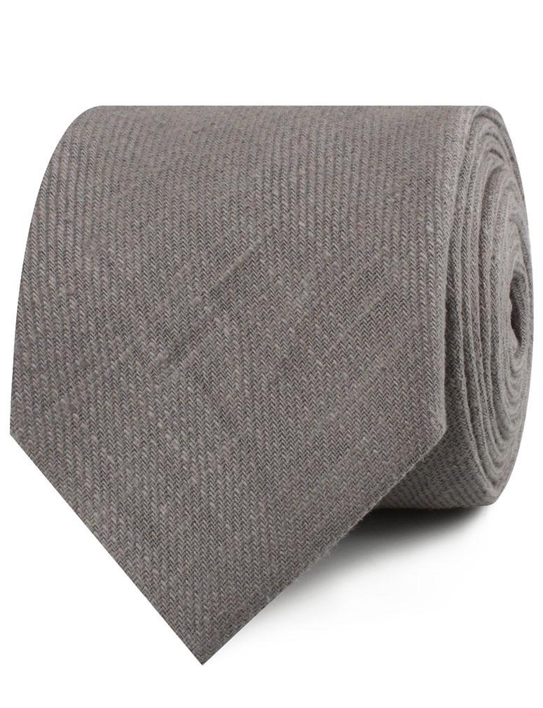 Stone Grey Portobello Slub Linen Neckties