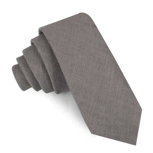 Stone Grey Portobello Slub Linen Skinny Tie