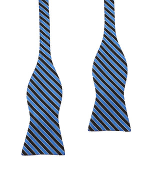 Striped Blue Black Bow Tie Untied