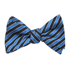 Striped Blue Black Bow Tie Untied Self tied knot by OTAA
