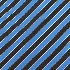 Striped Blue Black Fabric Self Tie Bow Tie X149