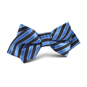 Striped Blue with Black Diamond Bow Tie