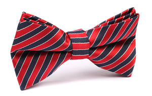Striped Maroon with Navy Blue Bow Tie
