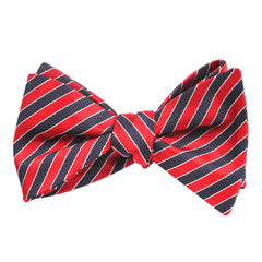 Striped Maroon with Navy Blue Bow Tie Untied Self tied knot by OTAA