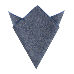 Suffolk Donegal Blue Wool Pocket Square