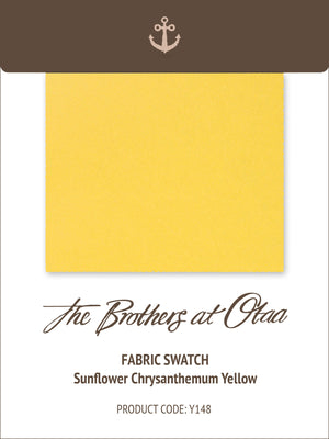 Fabric Swatch (Y148) - Sunflower Chrysanthemum Yellow Satin