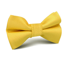 Sunflower Yellow Basket Weave Kids Bow Tie