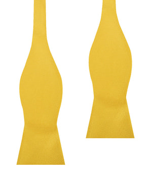 Sunflower Yellow Basket Weave Self Bow Tie