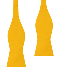 Sunflower Yellow Chevron Linen Self Bow Tie